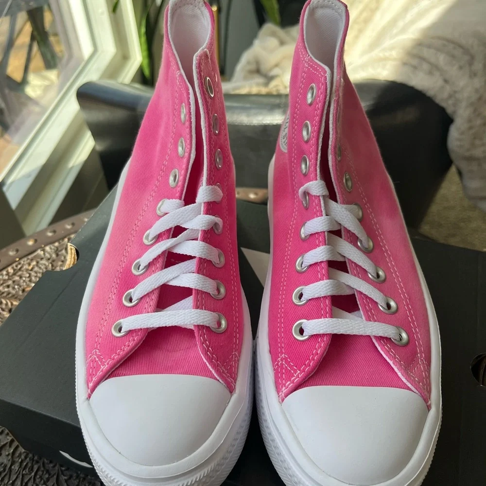 CONVERSE ALL STAR CHUCK TAYLOR MOVE PLATFORM SNEAKERS FUCHSIA CHAOS 5.5 7.5 - Picture 10 of 11